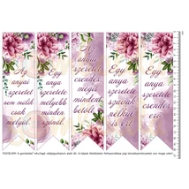 Mintás barkácsfilc - könyvjelző - anyák napi idézetek festett virágokkal