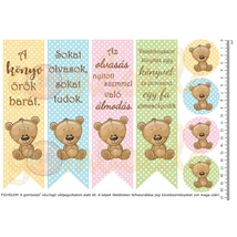 Mintás barkácsfilc - könyvjelző - cuki mackók