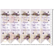 Mintás barkácsfilc - könyvjelző - Ha  elhiszed - levendulás