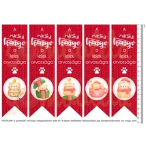 Mintás barkácsfilc - könyvjelző - karácsonyi cicusok