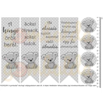Mintás barkácsfilc - könyvjelző - koala
