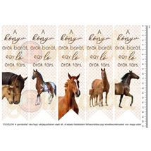 Mintás barkácsfilc - könyvjelző - lovak