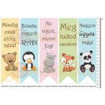 Mintás barkácsfilc - motivációs könyvjelző - cuki állatok