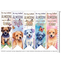 Mintás barkácsfilc - motivációs könyvjelző - kiskutyák