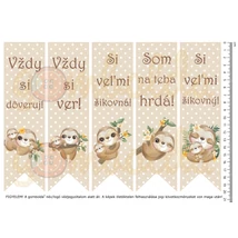 Mintás barkácsfilc - szlovák nyelvű motivációs könyvjelző - lajhár Mintás barkácsfilc - szlovák nyelvű motivációs könyvjelző - lajhár