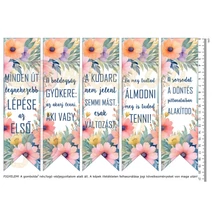 Mintás barkácsfilc - motivációs könyvjelző - pasztell virágos