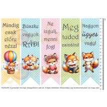 Mintás barkácsfilc - motivációs könyvjelző - rókák