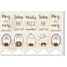 Mintás barkácsfilc - motivációs könyvjelző - shabby girls