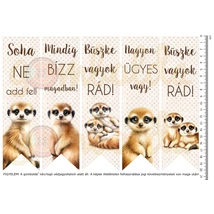Mintás barkácsfilc - motivációs könyvjelző - szurikáták
