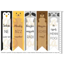 Mintás barkácsfilc - motivációs könyvjelző - vegyes állatok