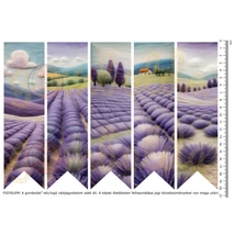 Mintás barkácsfilc - könyvjelző alap - nemezelt hatású - levendulás