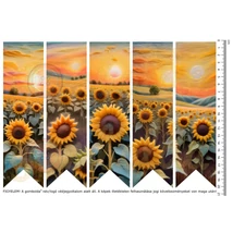 Mintás barkácsfilc - könyvjelző alap - nemezelt hatású - napraforgók