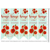 Mintás barkácsfilc - könyvjelző - pipacsos Mintás barkácsfilc - könyvjelző - pipacsos