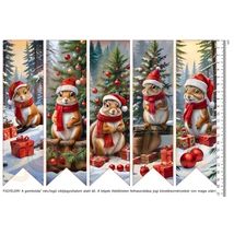 Mintás barkácsfilc - könyvjelző - téli mókusok Mintás barkácsfilc - könyvjelző - téli mókusok