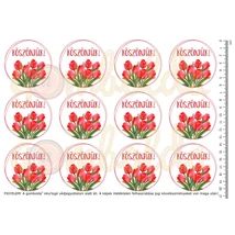 Mintás barkácsfilc - tulipános Köszönjük! - koszorúk