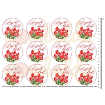 Mintás barkácsfilc - Legjobb dédi - tulipános koszorúban