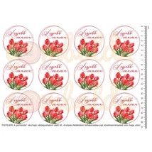 Mintás barkácsfilc - Legjobb mama - tulipános koszorúban