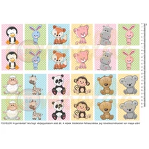 Mintás barkácsfilc - memória játék alap - DUPLA - cuki állatok Mintás barkácsfilc - memória játék alap - DUPLA - cuki állatok