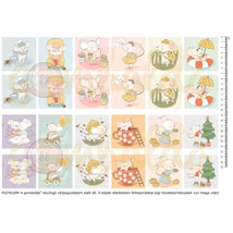 Mintás barkácsfilc - memória játék alap - DUPLA - egérkés