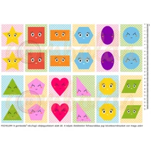 Mintás barkácsfilc - memória játék alap - DUPLA - formák Mintás barkácsfilc - memória játék alap - DUPLA - formák