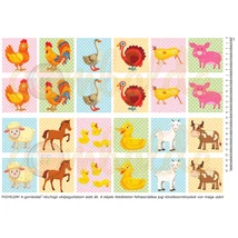 Mintás barkácsfilc - memória játék alap - DUPLA - háztáji állatok