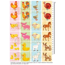 Mintás barkácsfilc - 2mm vastag memória játék alap - háztáji állatok