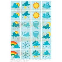 Mintás barkácsfilc - 2mm vastag memória játék alap - időjárás