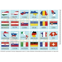 Mintás barkácsfilc - memória játék alap - DUPLA - országok Mintás barkácsfilc - memória játék alap - DUPLA - országok