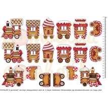 Mintás barkácsfilc - mézi vonat - nagy