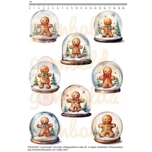 Mintás barkácsfilc - festett mézik hógömbökben