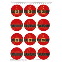 Mintás barkácsfilc - mikulás ruhás kör - kicsi