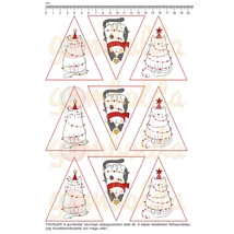 Mintás barkácsfilc - vagány morgós cicusok - fenyődísz