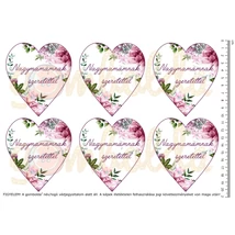 Mintás barkácsfilc - Nagymamámnak szeretettel - festett virágos szív