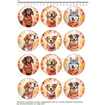 Mintás barkácsfilc - őszi kutyák - kicsi kör