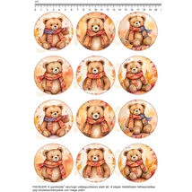 Mintás barkácsfilc - őszi macik - kicsi kör