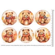 Mintás barkácsfilc - őszi macik - nagy kör