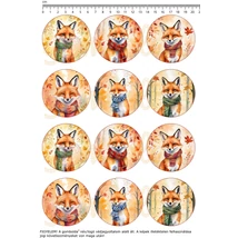 Mintás barkácsfilc - őszi rókák - kicsi kör