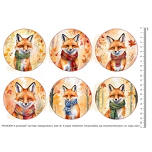 Mintás barkácsfilc - őszi rókák - nagy kör