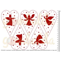 Mintás barkácsfilc - piros angyalok szívekben