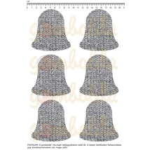 Mintás barkácsfilc - sima kötött harangok - szürke