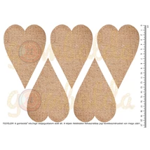 Mintás barkácsfilc - sima juta szívek