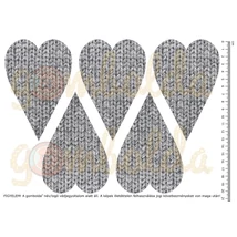 Mintás barkácsfilc - sima kötött szívek - szürke