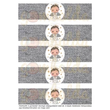 Mintás barkácsfilc - szalvétagyűrű alap - cuki fiú angyalok kötött alappal