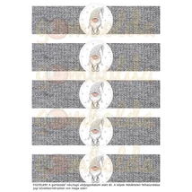 Mintás barkácsfilc - szalvétagyűrű alap - szürke karácsonyi manók