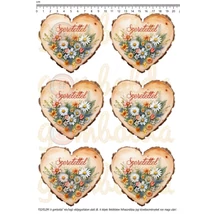 Mintás barkácsfilc - Szeretettel - fa szív