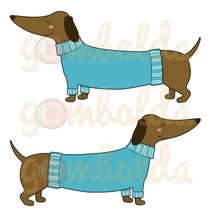 Panama szövet formapárna panel - kék tacskó Panama szövet formapárna panel - kék tacskó