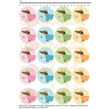 Mintás barkácsfilc - cuki tacskók - pöttyös körök