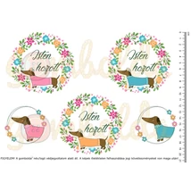 Mintás barkácsfilc - cuki tacskók - tavaszi Isten hozott Mintás barkácsfilc - cuki tacskók - tavaszi Isten hozott