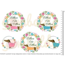 Mintás barkácsfilc - cuki tacskók - tavaszi otthon édes otthon