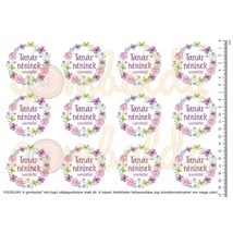 Mintás barkácsfilc - lila virágos koszorú - tanár néninek